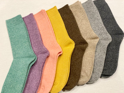 RIBBED CASHMERE WOOL SOCKS