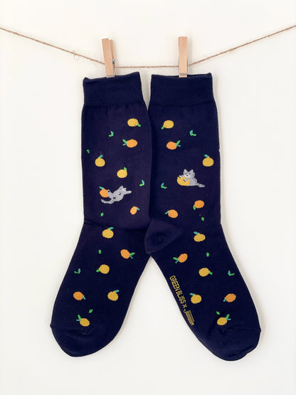 UNISEX | TANGERINE & CAT SOCKS