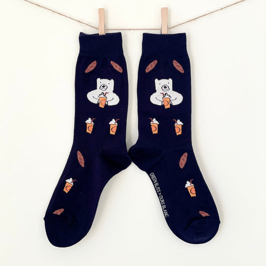 UNISEX | WHITE BEAR & GRAPEFRUIT JUICE SOCKS