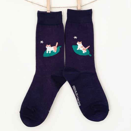 UNISEX | LEAF CAT SOCKS