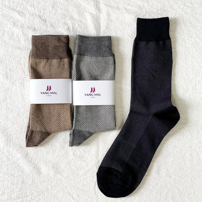 OBLIQUE LINE JACQUARD | SUIT SOCKS