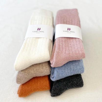 RIBBED ALPACA WOOL SOCKS