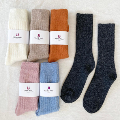 RIBBED ALPACA WOOL SOCKS