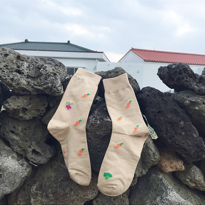 UNISEX | VEGETABLES SOCKS | BEIGE