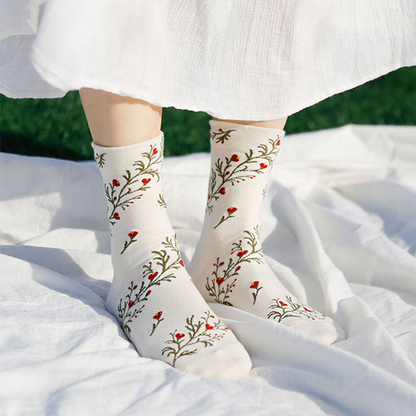 TWIST FLORAL SOCKS