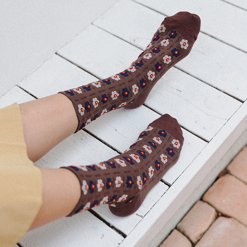 SCANDI FLORAL LACE SOCKS