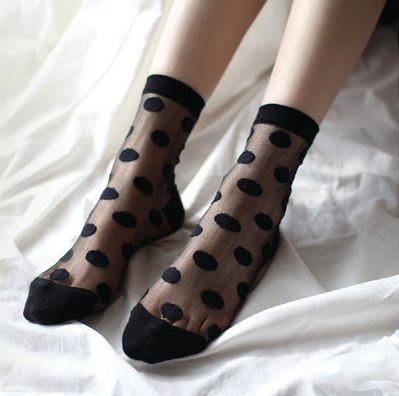 SHEER | DOTTED SOCKS | BLACK