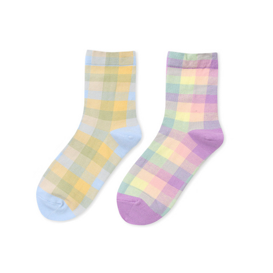 check pattern socks